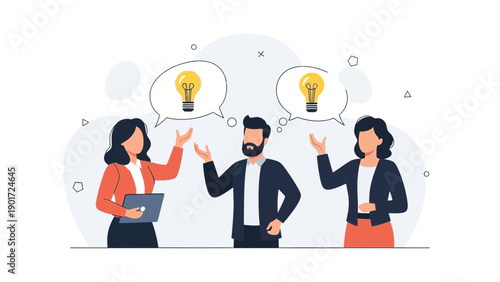 Business Team Brainstorming - Idea Generation and Collaboration