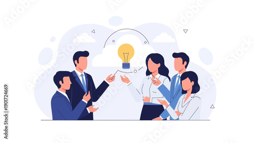Business Team Brainstorming Idea Lightbulb Collaboration