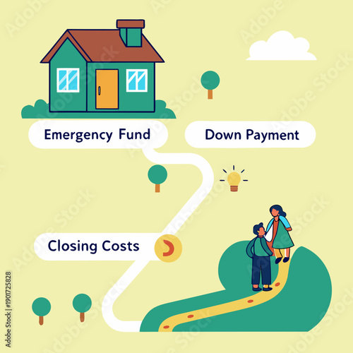 Couple on path to home ownership with emergency fund down payment and closing costs