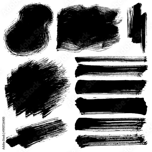 Black brush stroke sets for creativity