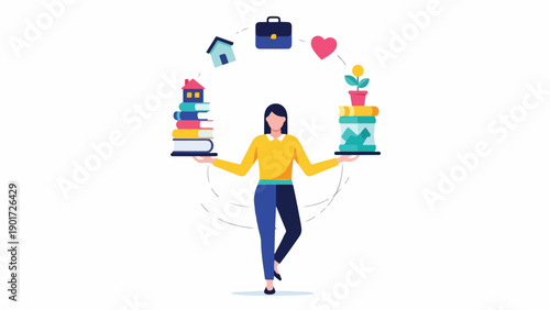 A woman balances work and personal life