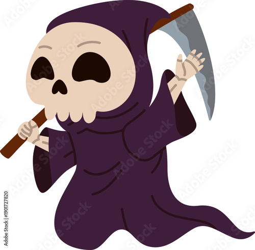 Kids with Grim Reaper Costume Holding Sickle