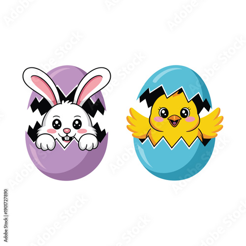 Happy Easter text with bunny ears, bold pastel typography for festival banner, community potluck signup, sunrise service session, invitation graphic