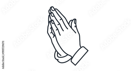 Praying hands in a gesture of supplication or gratitude clasped together in a symbol of hope and spirituality