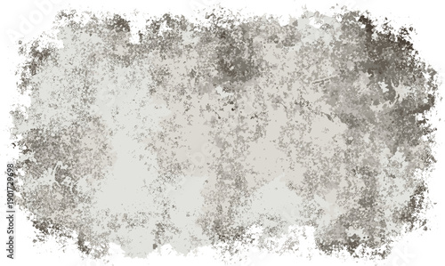 A grungy textured surface viewed from directly above with splattered dark grey and black marks