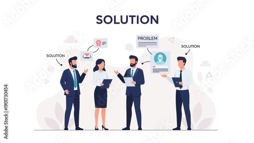 Business Team Discussing Problem Solving and Finding Solutions