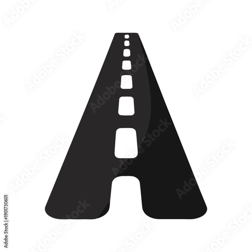 Highway letter A road icon, driving school poster, learner license class schedule, highway code seminar, map navigation session today