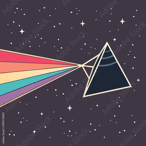 Prism dispersing starlight in outer space dispersion