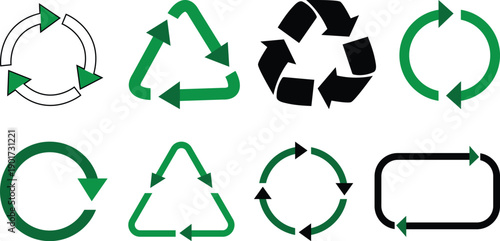 Recycling Arrow Icons Set Eco Symbols.