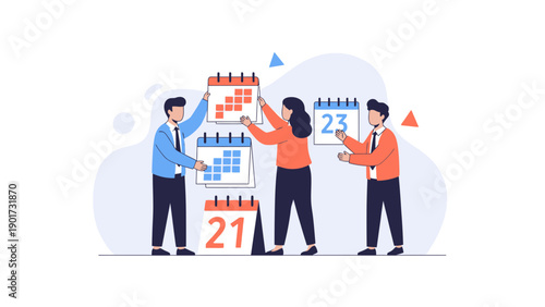 Teamwork Scheduling and Planning with Calendars - Business Concept