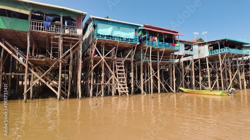 Cruising past the floating village of Kampong Phluk near Siem Reap in Cambodia.