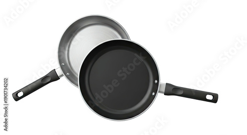 Two Frying Pans: Non-stick and Stainless Steel
