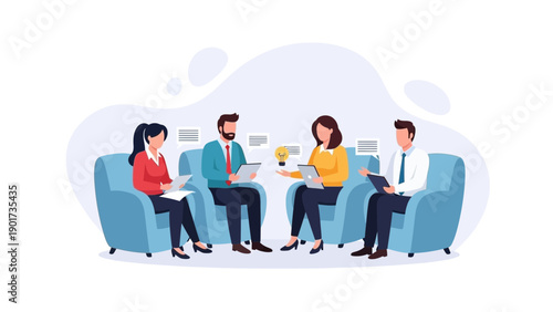 Team Collaboration Meeting: Business People Planning, Brainstorming Ideas, Working Together