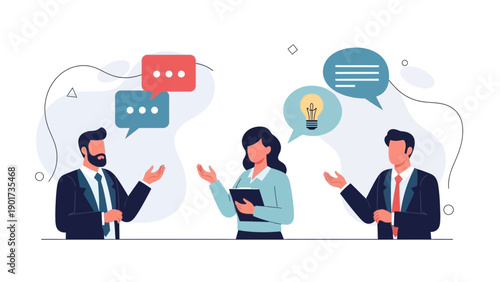 Business Meeting Discussion: Collaboration, Ideas, and Communication