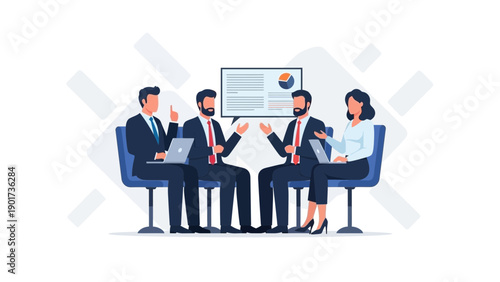 Business Meeting: Team Collaboration and Strategy Discussion