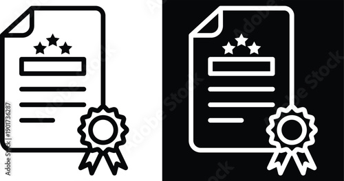 certification Two-tone version in black and white background