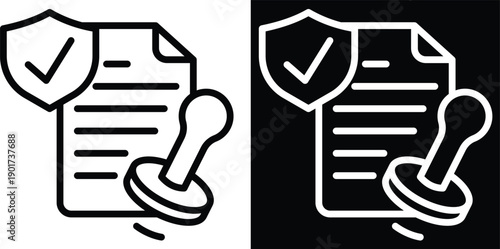 validation Two-tone version in black and white background