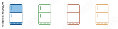 Refrigerator Icon Set Multiple Style Collection 