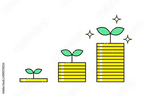 お金を育てるイメージイラスト ベクター素材