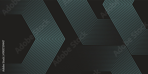 Dynamic turquoise neon hexagonal lines form a striking geometric pattern on a black background, evoking modern technology eps10