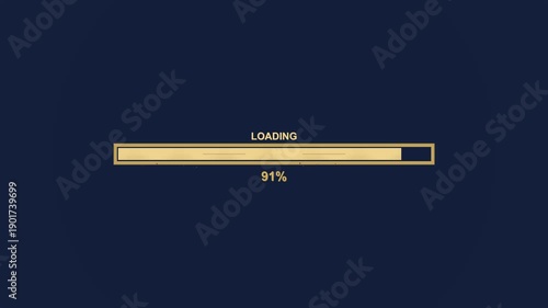 Loading progressbar animation with clear indication of completion percentage in a simple style