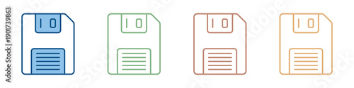 Floppy Disk Icon Set Multiple Style Collection 