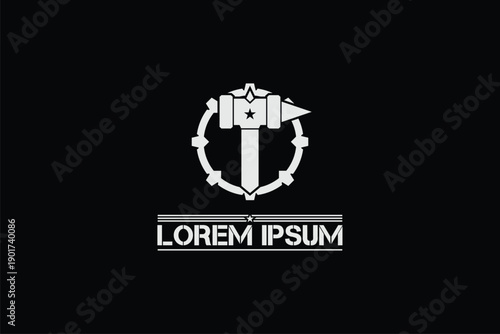 Simple mallet style logo vector image template