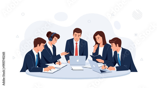 Business Meeting Team Collaboration, Corporate Discussion, and Strategy Planning