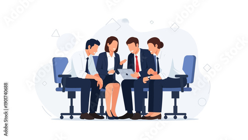 Business Team Collaborating on Laptop, Discussing Project Strategy