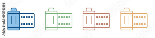Film Strip Icon Set Multiple Style Collection 