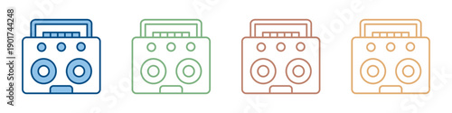 Boombox Icon Set Multiple Style Collection 