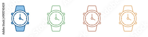 Wrist Watch Icon Set Multiple Style Collection 