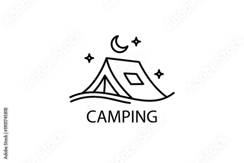 Camping Tent Minimal Line Logo
