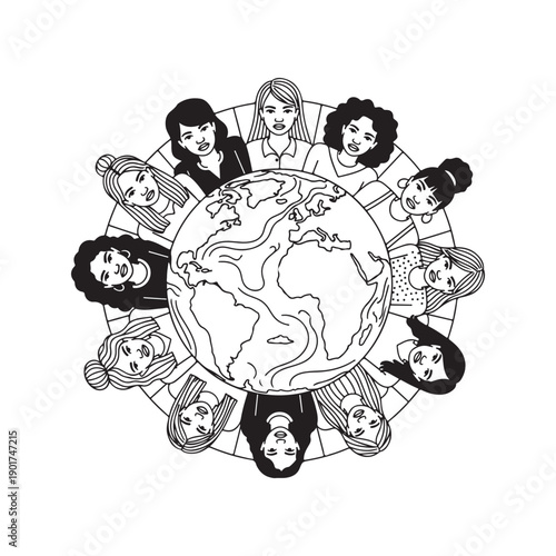 A group of people from different cultures around the world