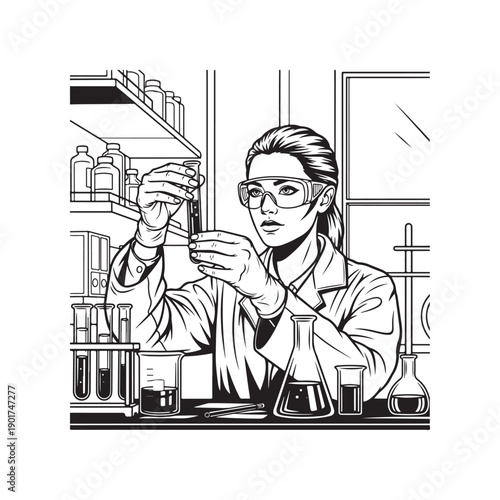 A woman in a lab is carefully measuring a liquid