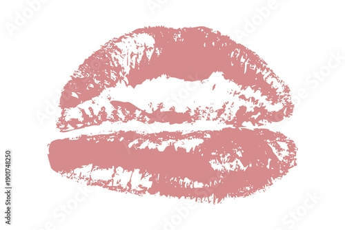 Lipstick kiss mark Romantic lip print Imprint of lips kiss Sexy lips makeup Female mouth Love symbol Design element for beauty fashion poster Valentines Day wedding