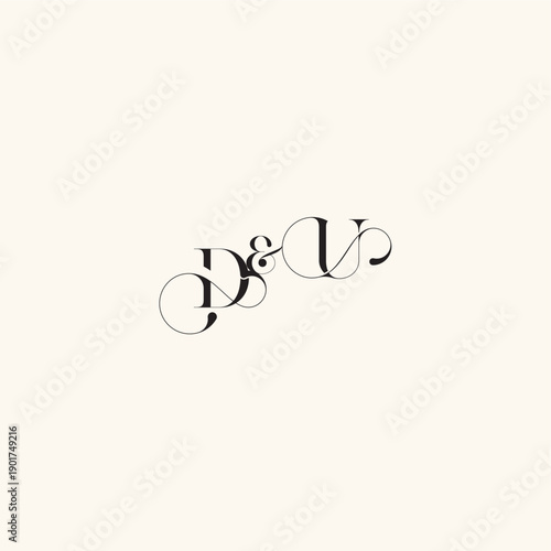 elegancy and beauty in one look UD with monogram concept letter wedding caligraphic logo