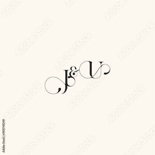 elegancy and beauty in one look UJ with monogram concept letter wedding caligraphic logo