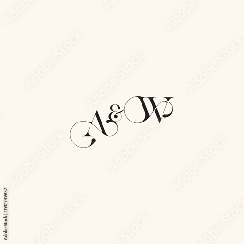 elegancy and beauty in one look WA with monogram concept letter wedding caligraphic logo