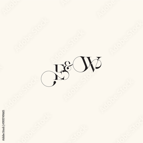 elegancy and beauty in one look WE with monogram concept letter wedding caligraphic logo