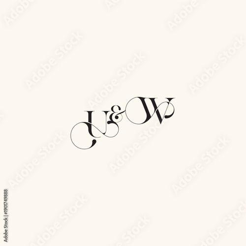 elegancy and beauty in one look WU with monogram concept letter wedding caligraphic logo