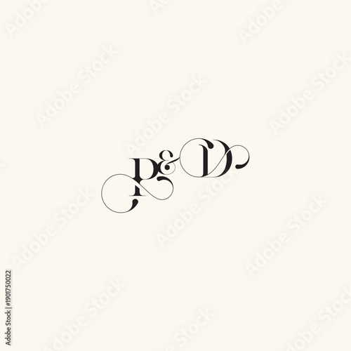 wedding caligraphic logo DP elegancy and beauty in one look with monogram concept letter