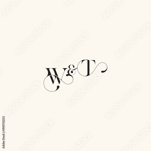 elegancy and beauty in one look TW with monogram concept letter wedding caligraphic logo