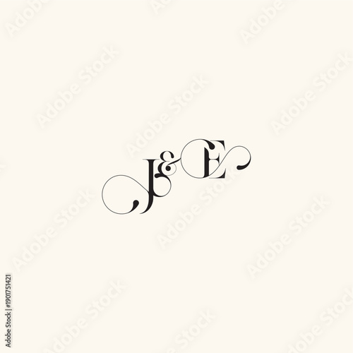 wedding caligraphic logo EJ elegancy and beauty in one look with monogram concept letter