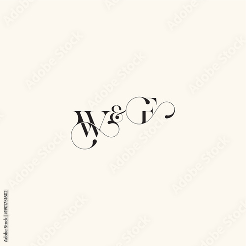 wedding caligraphic logo FW elegancy and beauty in one look with monogram concept letter