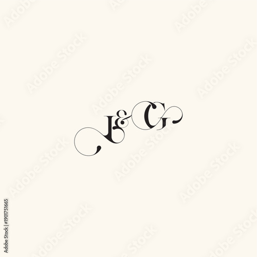 wedding caligraphic logo with monogram concept letter elegancy and beauty in one look GI