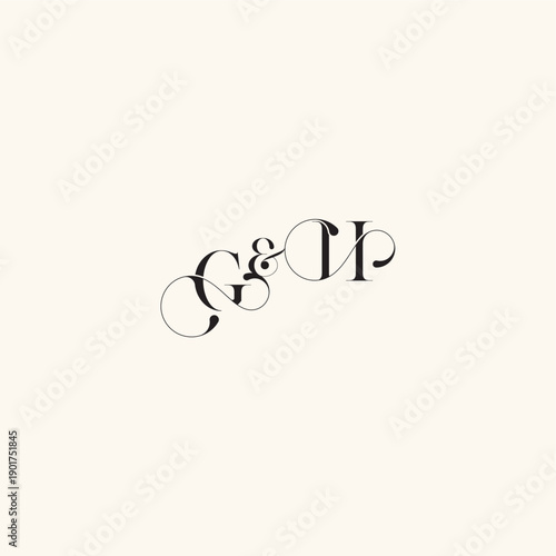 wedding caligraphic logo with monogram concept letter elegancy and beauty in one look HG