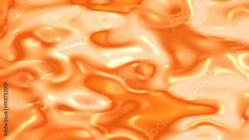 Fluid Orange Texture Flowing and Rippling Smoothly Abstract Background