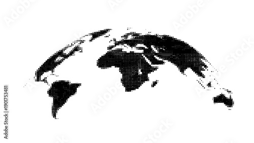 A halftone-style world map design, suitable for modern global and abstract layouts.