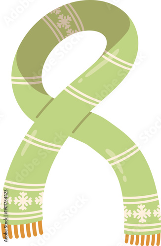 Knitted Green Scarf for Winter Season